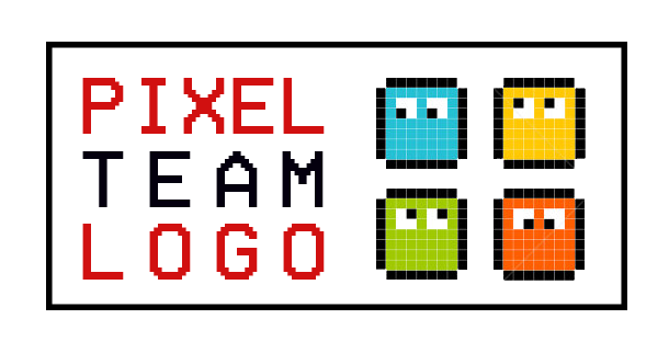 Team Building logo Logo Humain : Pixel Team Logo